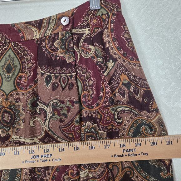 VTG Talbots Paisley Floral Midi Wrap Skirt sz L* Dark Academia Moody - Picture 12 of 14